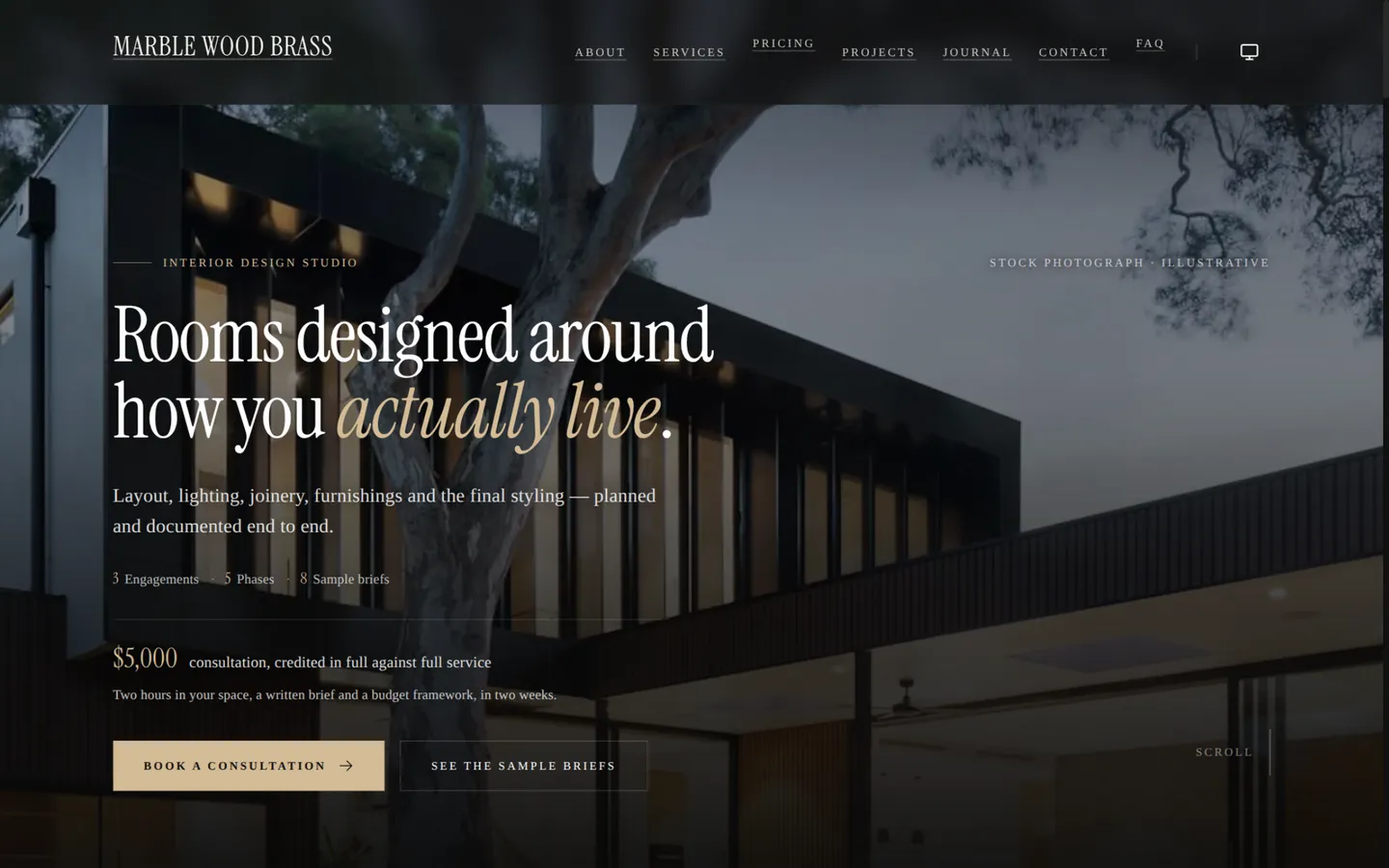 Marble Wood Brass: live deployment screenshot