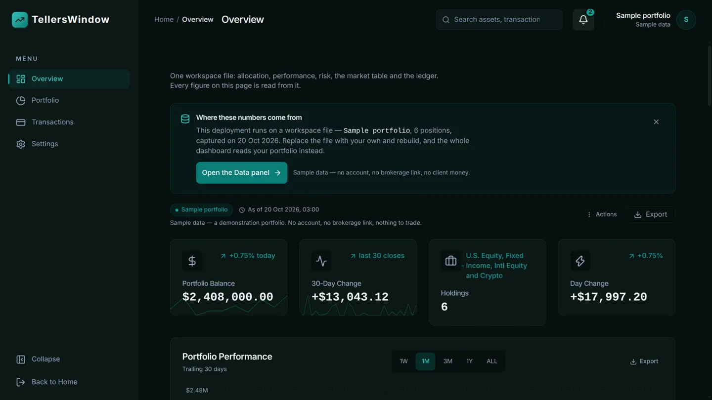 TellersWindow screenshot 2